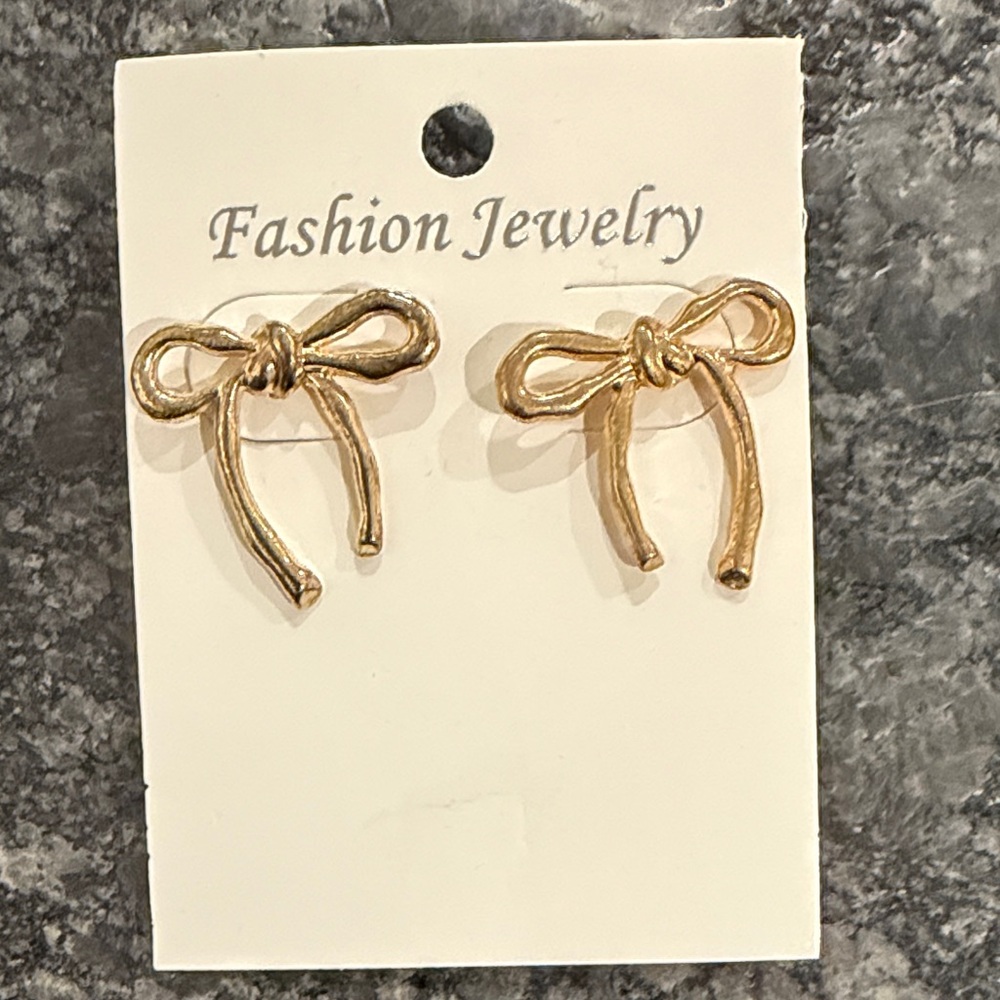 Gold Bow Earrings